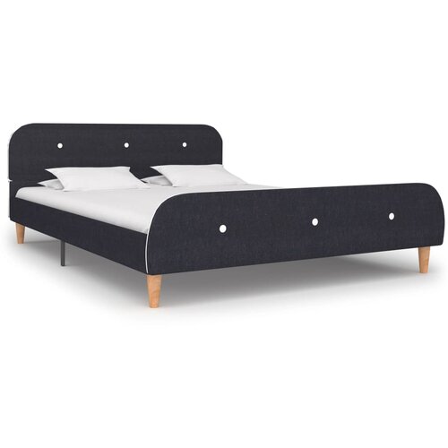 VidaXL Okvir kreveta bez madraca Tamno siva tkanina 135x190 cm Slike