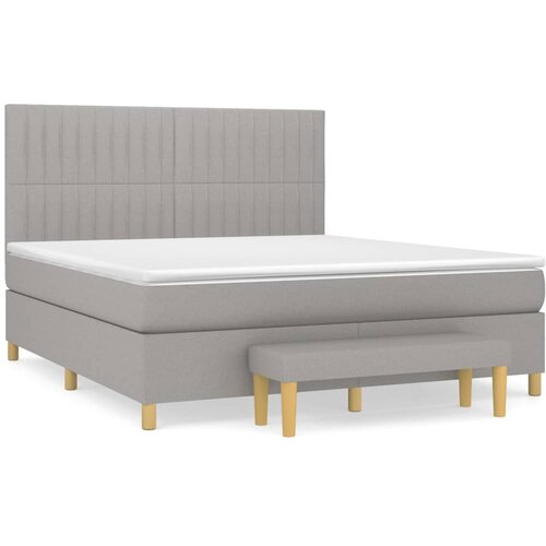 Maison Chic Box spring postelja - Vzmetna postelja z vzmetnico svetlo siva 160x200 cm žamet SL13315, (21904645) Cene