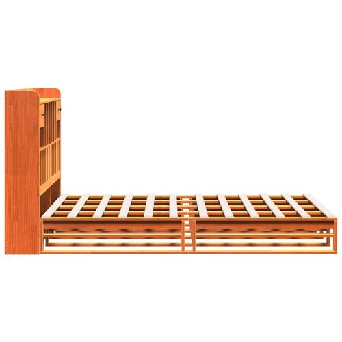 VidaXL Krevet s regalom za knjige bez madraca 160x200 cm od borovine Slike