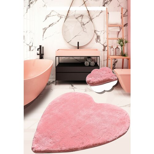 heart - pink pink acrylic bathmat Slike
