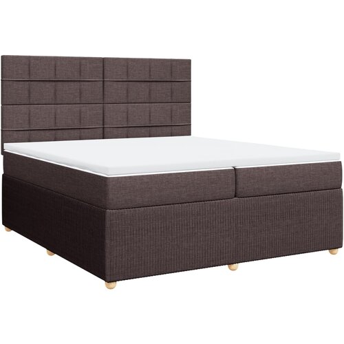 vidaXL Krevet s oprugama i madracem tamnosmeđi 200x200 cm od tkanine Cene