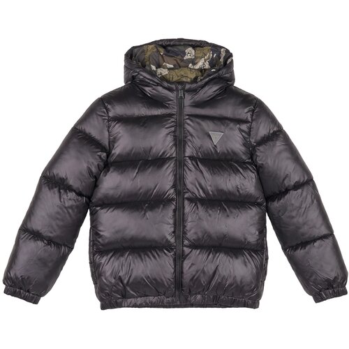Guess POLYESTER HOODED LS PUFFER JACKET Crna Slike