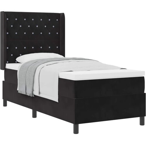 Box spring krevet s madracem Crna 100 x 200 cm Bar&amp;scaron;un - Crna 100 x 200 cm Kristal s dugmadima Slike