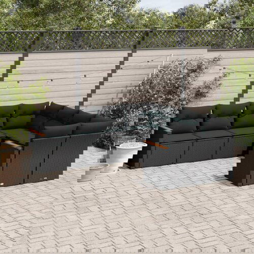 vidaXL 8-dijelni set vrtnih sofa od poliratana s jastucima crni Cijene