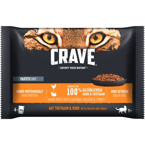 CRAVE Cat vrečke multi pakiranje 48 x 85 g - Miks: Pa&scaron;teta s pi&scaron;čancem & puranom in z jagnjetino & govedino Cijene