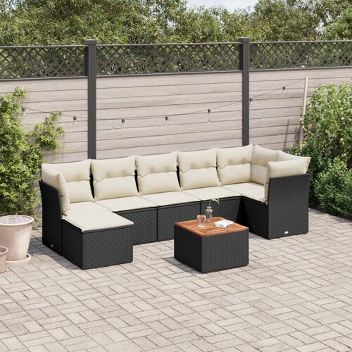  8-dijelni set vrtnih sofa od poliratana s jastucima crni Cijene