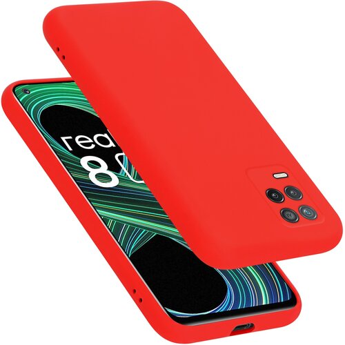 Cadorabo Ohi&scaron;je, združljiv z Realme v tekoči rdeči barvi - za&scaron;čitni pokrov iz fleksibilnega silikona TPU, (20603178) Cene
