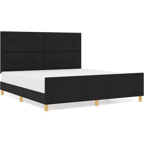  Krevet od crne tkanine 180x200 cm Slike