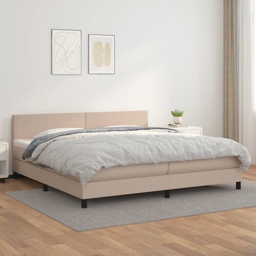  box spring s madracem cappuccino 200x200cm umjetna koža Cene