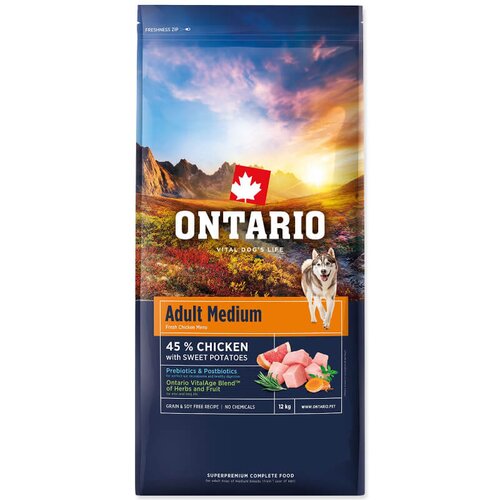 Ontario Adult Medium - pi&scaron;čanec in sladki krompir 12 kg Cene