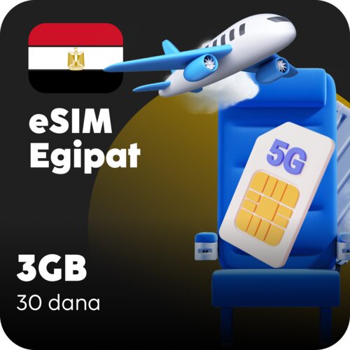 Ananas eSIM Egipat eSIM kartica - 3GB prepaid mobilnih podataka za 30 dana Cene
