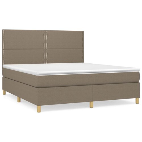 vidaXL Box spring postelja z vzmetnico taupe 180x200 cm blago, (20897546) Cene