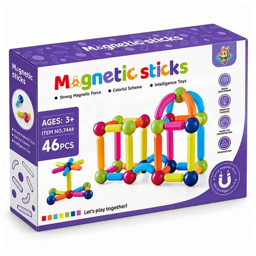  Igra Magneta Magnetic Sticks &amp;ndash; magnetni palčki za sestavljanje, 46 delov Slike