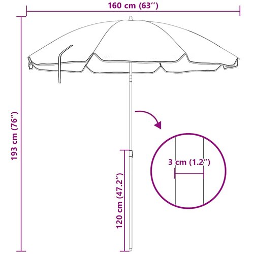  Vrtni suncobran s čeličnim stupom 180 cm antracit Slike