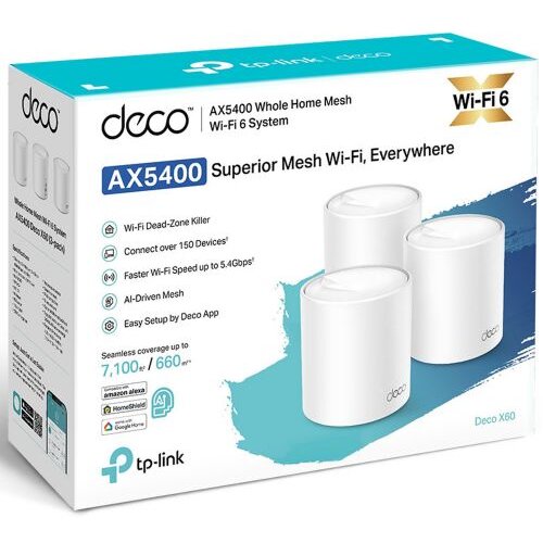 Tp-link Deco X60 V3.20 AX5400 WiFi 6 Mesh 3-pack dostopna točka Cene