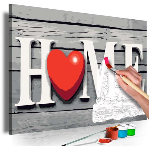  Slika za samostalno slikanje - Home with Red Heart 60x40 Slike