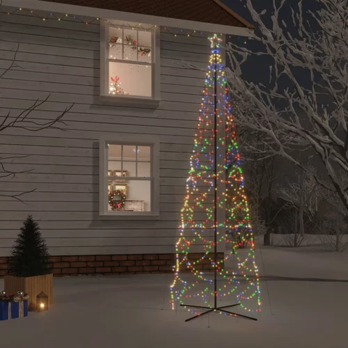vidaXL Stožasto božićno drvce šareno 1400 LED žarulja 160 x 500 cm