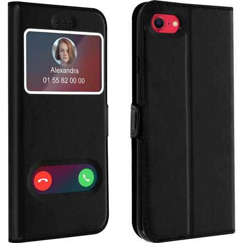 AVIZAR Ovitek za iPhone 7/8/SE z dvema oknoma in video stojalom, črn, (20526531) Cene