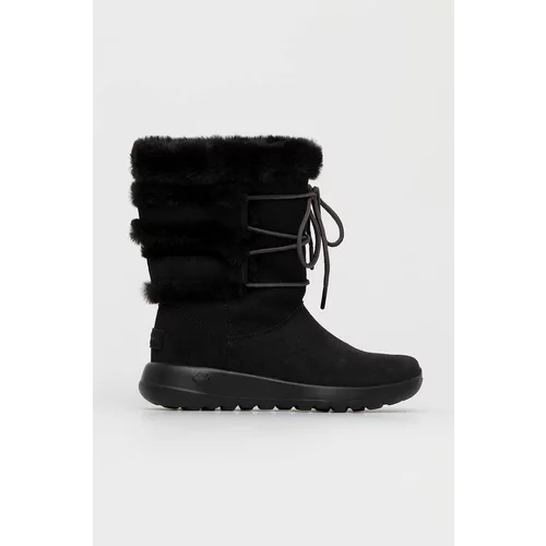 Skechers čizme za snijeg od brušene kože boja: crna