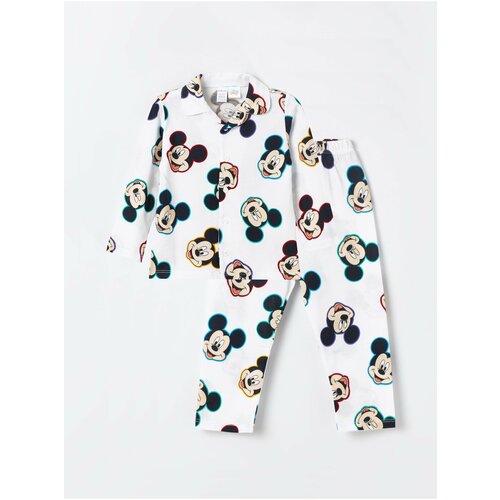 LC Waikiki Shirt Collar Long Sleeve Mickey Mouse Printed Baby Boy Pajamas Suit Cene