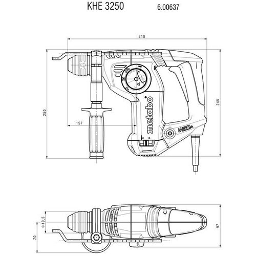 Metabo bu&amp;scaron;ilica-čekić udarna SDS+ KHE 3250 Slike