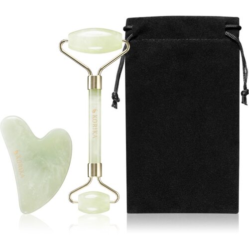 KORIKA Tools Face Roller &amp;amp; Gua Sha valjak za masažu za lice i pomagalo za masažu Jade Green Slike