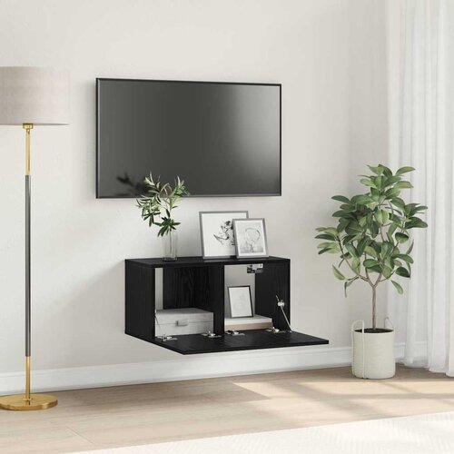  Set TV komoda Zidne Crna 60 x 30 x 30 cm Konstruirano drvo Slike