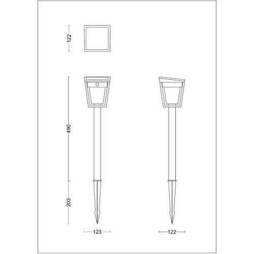 Philips LED solarna lampa sa senzorom NISSA LED/1,8W/3,7V 3000K IP44 Slike