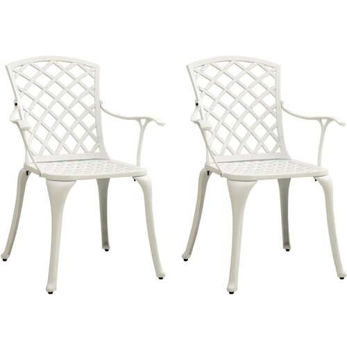  3-dijelni bistro set od lijevanog aluminija bijeli Slike