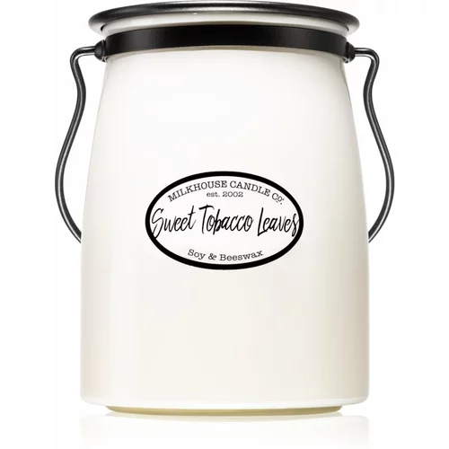 Milkhouse Candle Co. Creamery Sweet Tobacco Leaves dišeča sveča Butter Jar 624 g