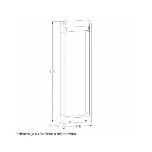 Dawn led svetiljka 0230-600 stubna 12W 3000K IP65 corten Slike