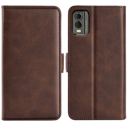 INORCO Folio etui iz PU usnja z zložljivim stojalom iz telečje teksture za telefon Nokia C32 Wallet Flip Phone Cover, (22036574) Slike