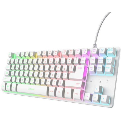 Trust tastatura GXT833 thado žicna/rgb/srb/gaming/bela Slike