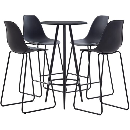 vidaXL 5-dijelni barski set plastični crni Cijene