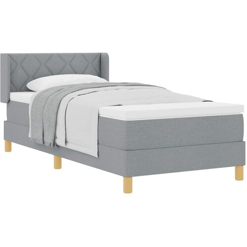 vidaXL Postelja z vzmetnico Svetlo siva 200 x 90 cm Poliester, (5000127699) Cene