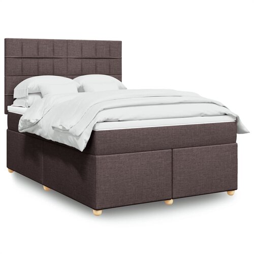 VidaXL Krevet s oprugama i madracem tamnosmeđi 160x200 cm tkanina Slike
