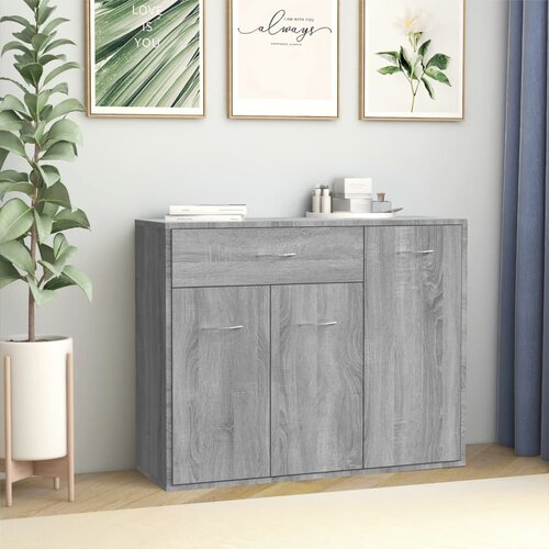 VidaXL Komoda siva sonoma 88x30x70 cm konstruiran les Slike