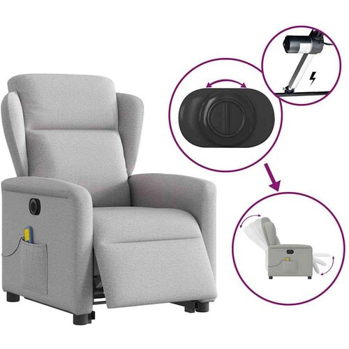 VidaXL Električni masažni naslonjač na podizanje tkanina oblačnosivi Slike