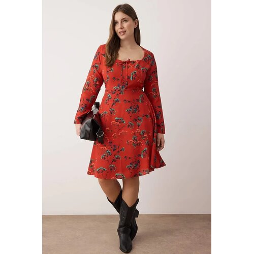 Trendyol ženska haljina Tbbaw26Ah00047, bordo Cene