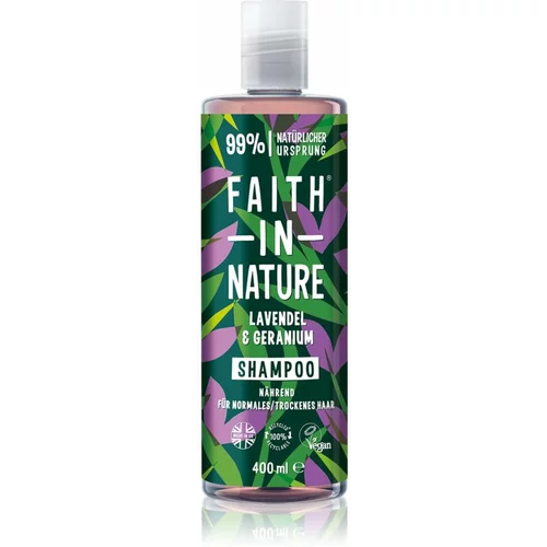 FAITH IN NATURE Lavender & Geranium naravni šampon za normalne do suhe lase 400 ml
