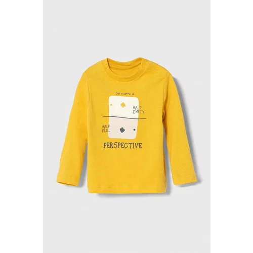 Zippy Otroška bombažna majica z dolgimi rokavi rumena barva