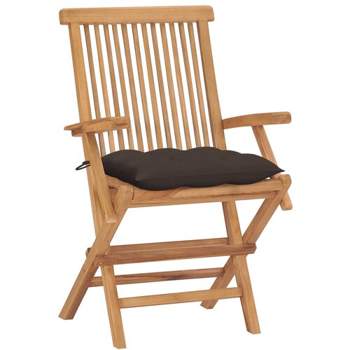 Maison Chic vrtni stoli - stol za vrt s taupe blazinami 4 kosi trdna tikovina JS2052, (21876647) Cene
