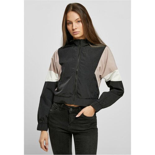 UC Curvy Ladies Short 3-Tone Crinkle Jacket black/duskrose/whitesand Cene