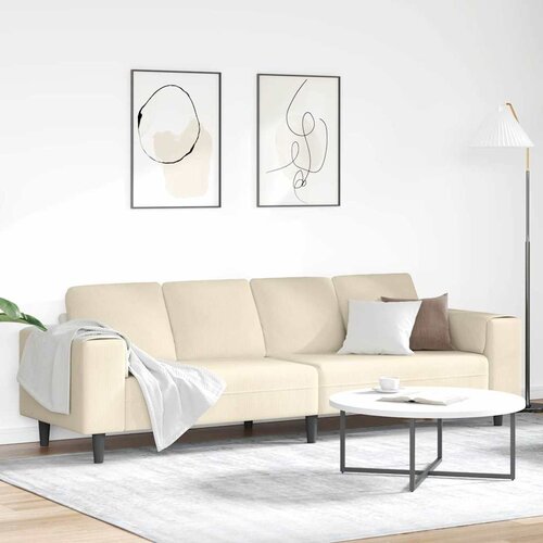 vidaXL Kavč krema 250 x 77 x 76 cm Žametna tkanina Cene