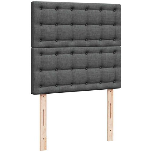 VidaXL Okvir kreveta s madracima tamnosivi 160x200cm od tkanine Slike