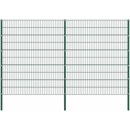  Ogradni panel sa stupovima od željeza 349x200 cm zelene boje - 1 349 cm 200 cm Slike