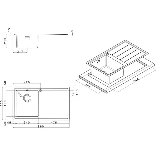 Apell set korita in armature linear plus LNP861IRBC Cene