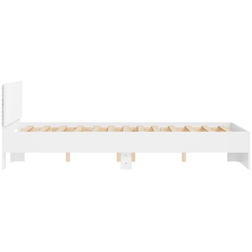  Okvir za krevet s uzglavljem i LED bijeli 135x190 cm Slike