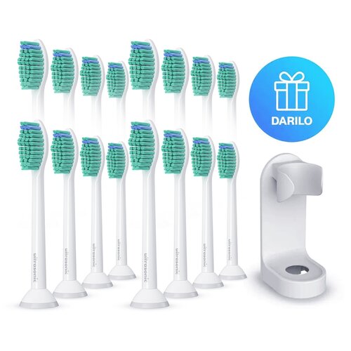 Ultrasonic nastavci za Philips Sonicare C1 ProResults, 16 komada Ultra-Pack, bijeli + POKLON: Zidni nosač za električnu četkicu za zube Slike