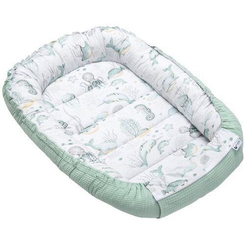 Medi Partners Baby cocoon/nest – Waffle – Ocean + mint Waffle Slike